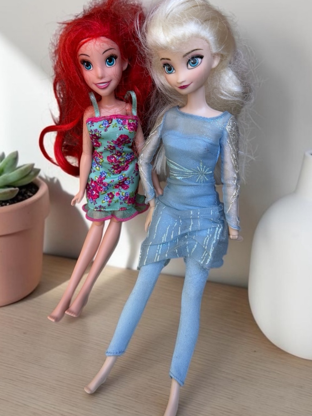 Disney Princess Dolls Ariel & Elsa Barbie Dolls TWO